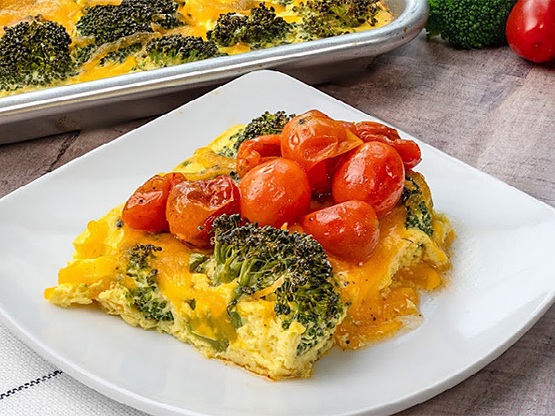 Broccoli Cheddar Sheet Tray Omelet