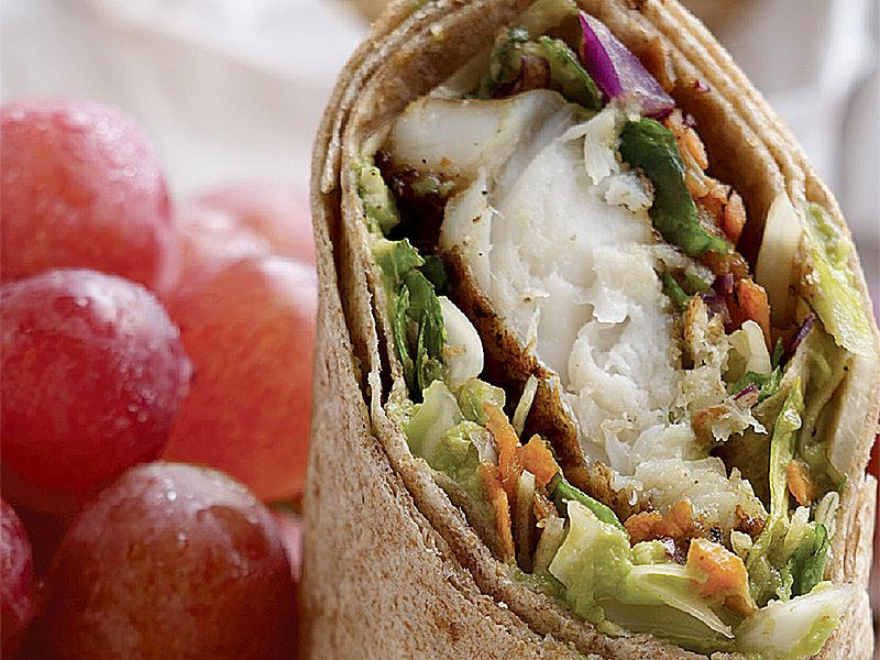 Roasted Fish Crispy Slaw Wrap