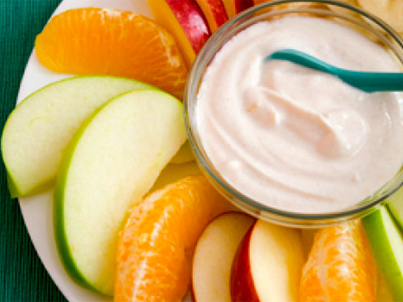 Fresh Fruit with Cinnamon Yogurt Dip
