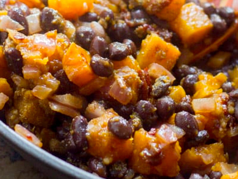 Butternut Squash with Black Beans
